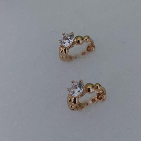 24k Gold Plated Huggie Earrings - Picture 1 of 6